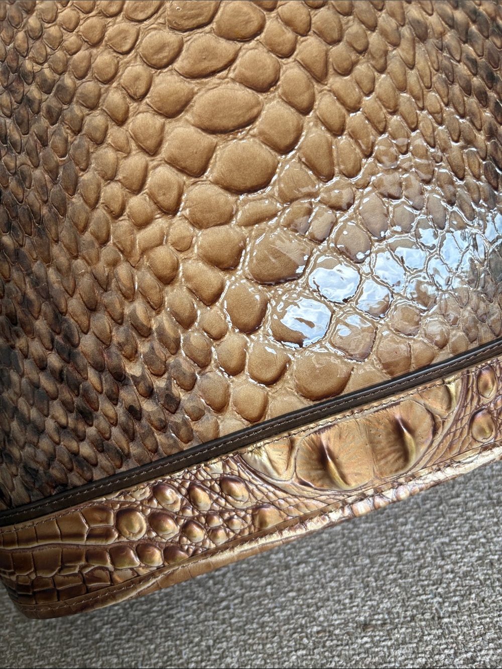 🔥 🔥 🔥 Brahmin Cognac Python-Embossed NWT Shoulder Bag - Picture 4 of 14